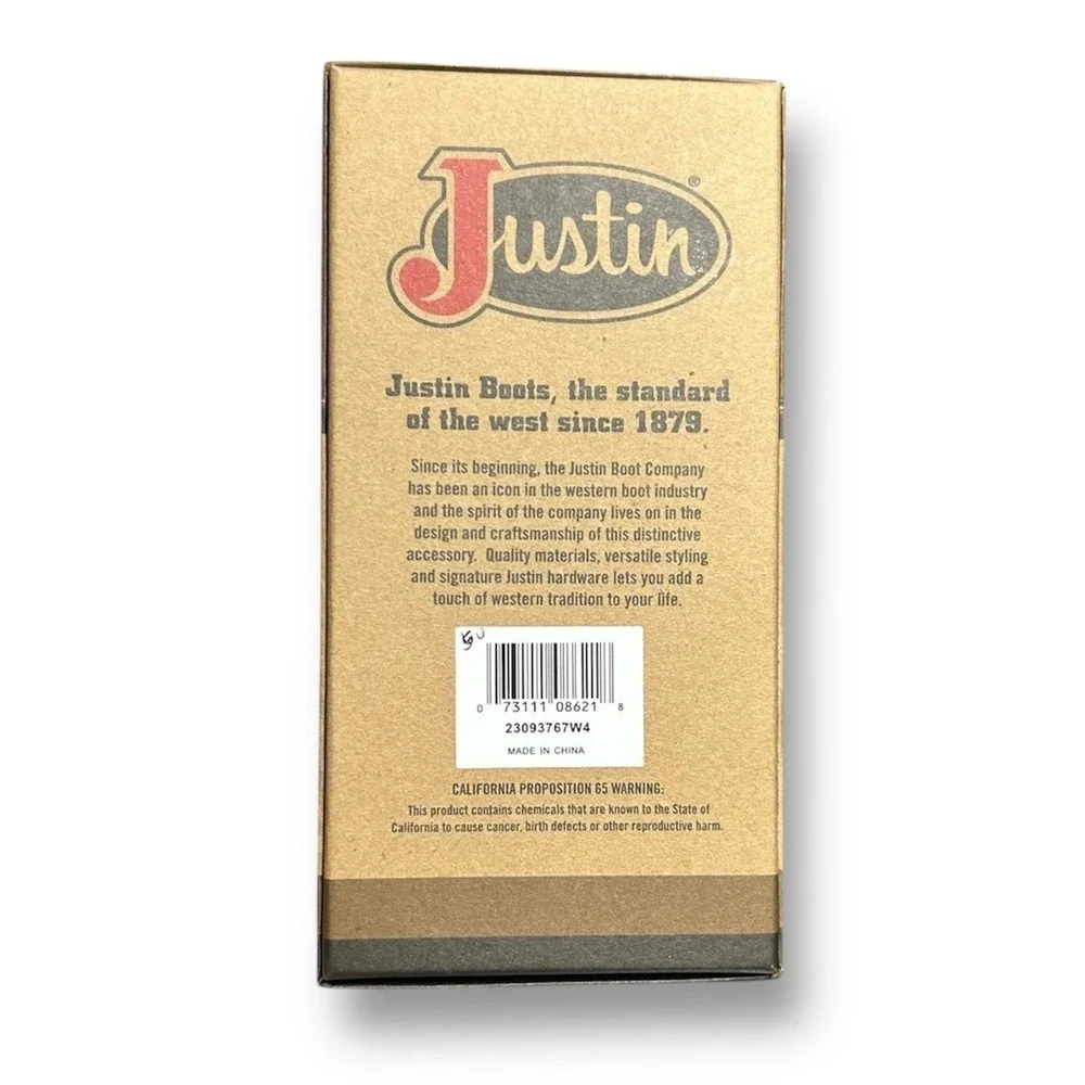 Justin Rodeo Wallet Brown Genuine Leather Tooled Western Stitch RFID Long Bifold